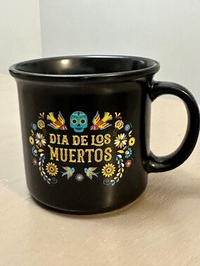 Día de los Muertos Mug Target MRKT FINDS Black Campfire Coffee Skull Birds 16oz